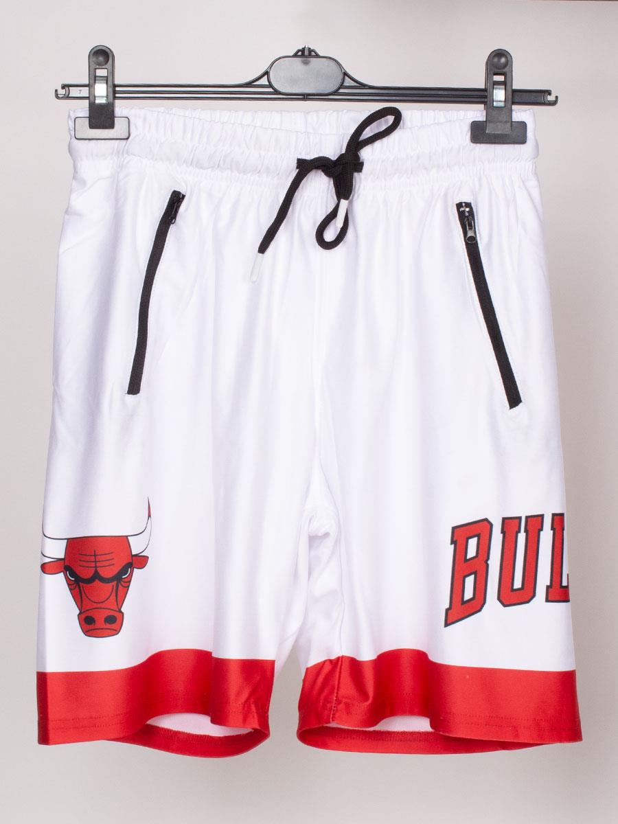 Chicago Baskılı Beyaz Basketbol Şort NT541 Chicago Baskılı Beyaz Basketbol Şort NT541