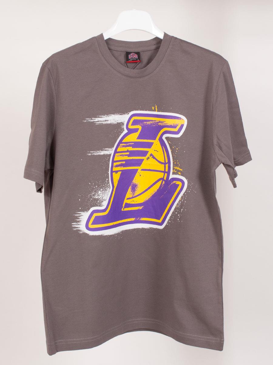 Los Angeles Lakers Gri Basketbol Unisex Tişört NT710 Los Angeles Lakers Gri Basketbol Unisex Tişört NT710