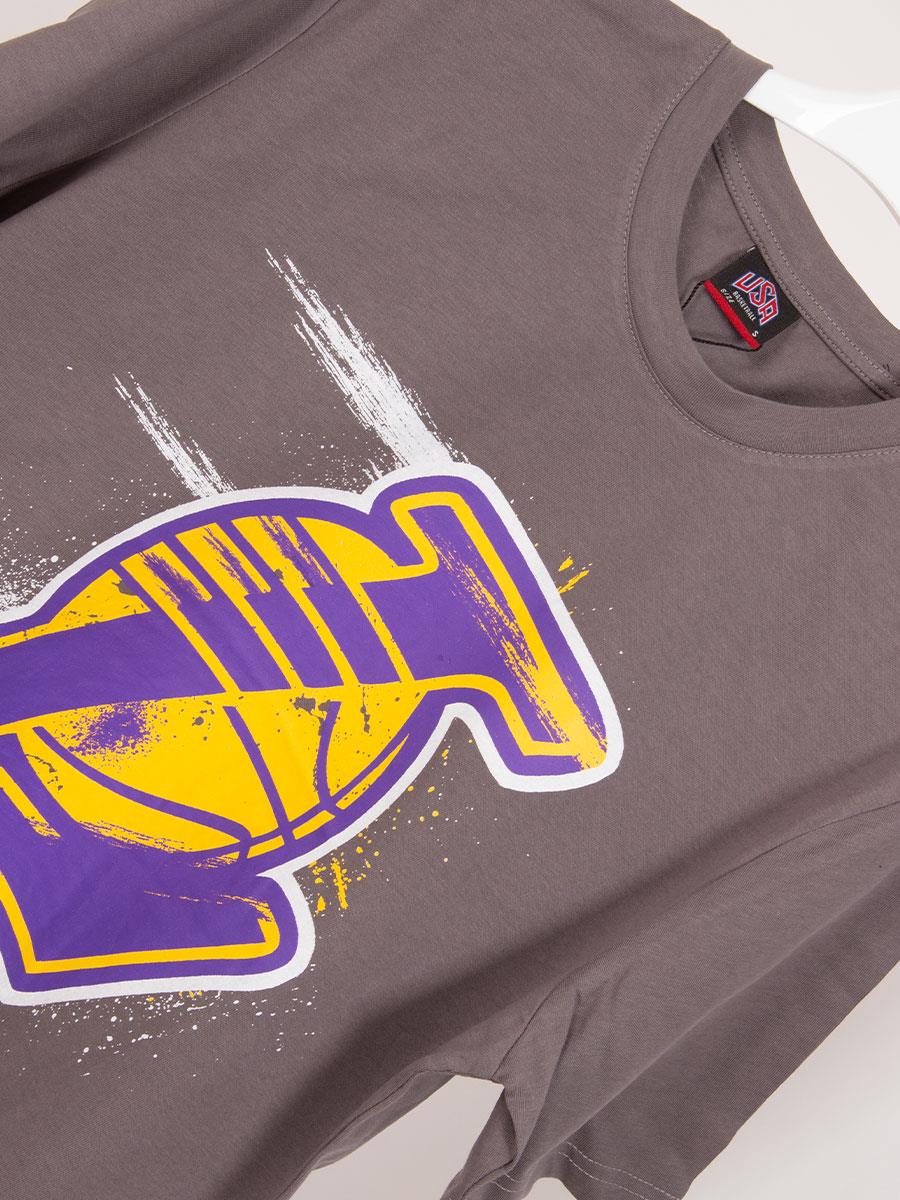 Los Angeles Lakers Gri Basketbol Unisex Tişört NT710 Los Angeles Lakers Gri Basketbol Unisex Tişört NT710