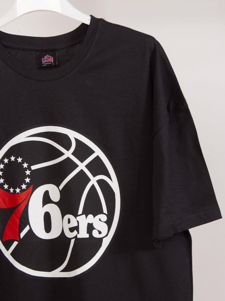 Philadelphia 76ers Siyah Basketbol Oversize Tişört NT612 Philadelphia 76ers Siyah Basketbol Oversize Tişört NT612